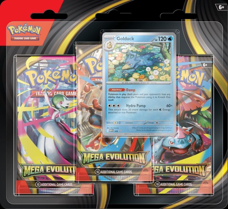 Pokemon TCG: Mega Evolution 3 - Booster Blister (Golduck) - 0196214115101 - Crystal Lotus
