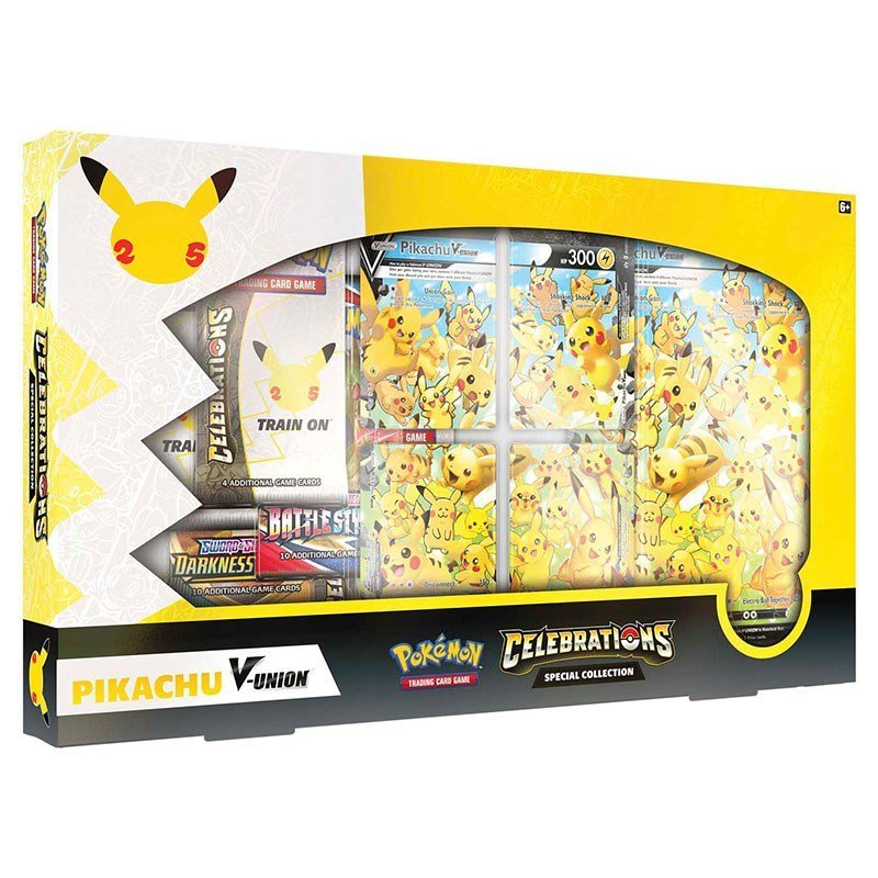 Pokemon TCG - Sword &amp; Shield Celebrations - Pikachu V - Union Special Collection - 820650809156 - CrystalLotus.eu