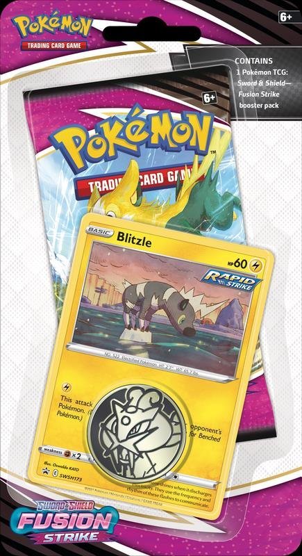 Pokemon TCG Sword &amp; Shield Fusion Strike - Blitzle Checklane Blister - 820650806568 - CrystalLotus.eu