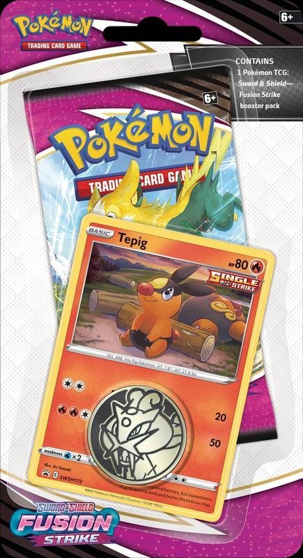Pokemon TCG Sword &amp; Shield Fusion Strike - Tepig Checklane Blister - 820650806568 - CrystalLotus.eu