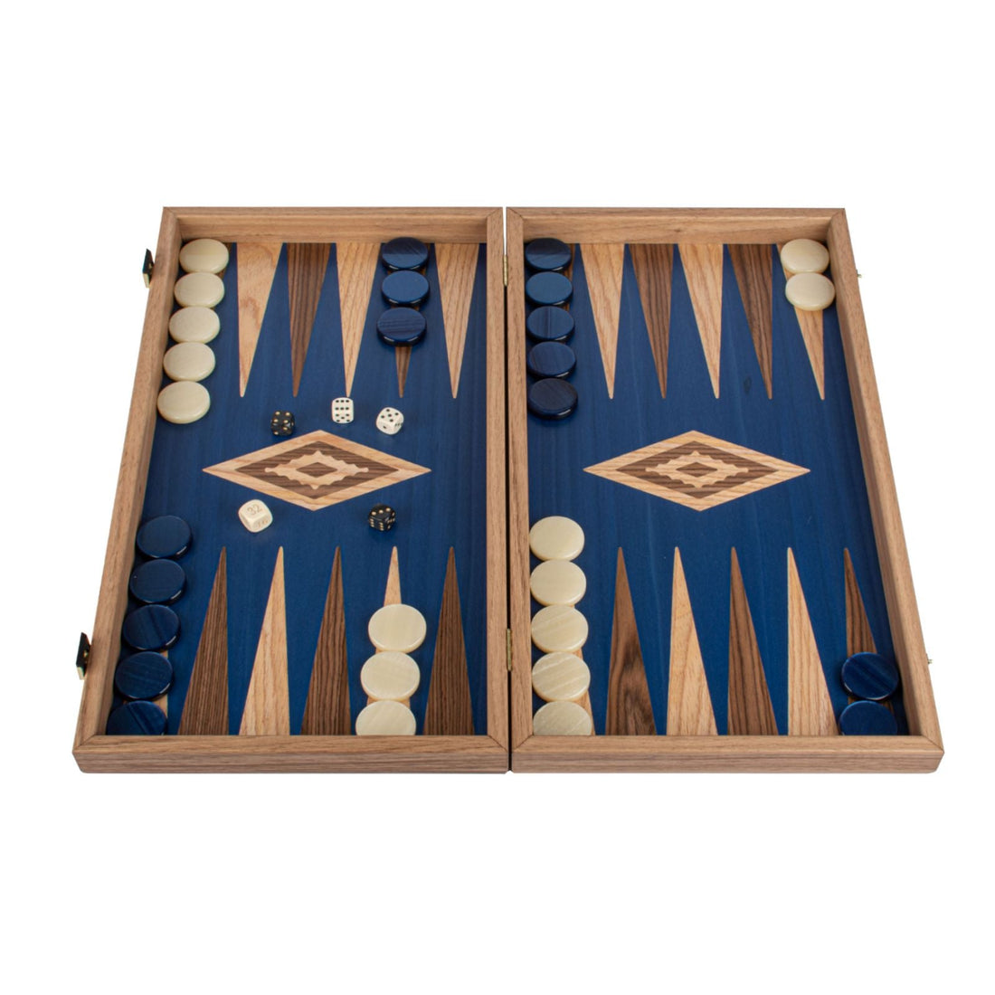 Premium Handcrafted Blue Oak Backgammon Set - Elegant Marquetry Design 48x52cm (by Manopoulos) - 5200430700784 - Crystal Lotus