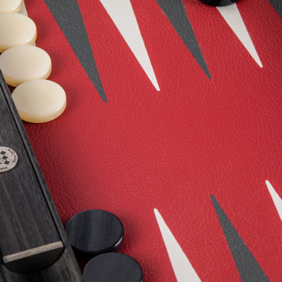 Premium Handcrafted Leatherette Burgundy Red Backgammon Set 48x60cm (by Manopoulos) (BDE1ARD) - 5200430706175 - Crystal Lotus