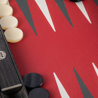Premium Handcrafted Leatherette Burgundy Red Backgammon Set 48x60cm (by Manopoulos) (BDE1ARD) - 5200430706175 - Crystal Lotus