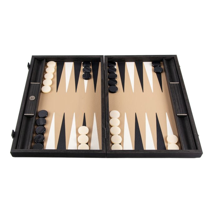 Premium Handcrafted Leatherette Mocha Brown Backgammon Set48x60cm (by Manopoulos) - 5200430706182 - Crystal Lotus