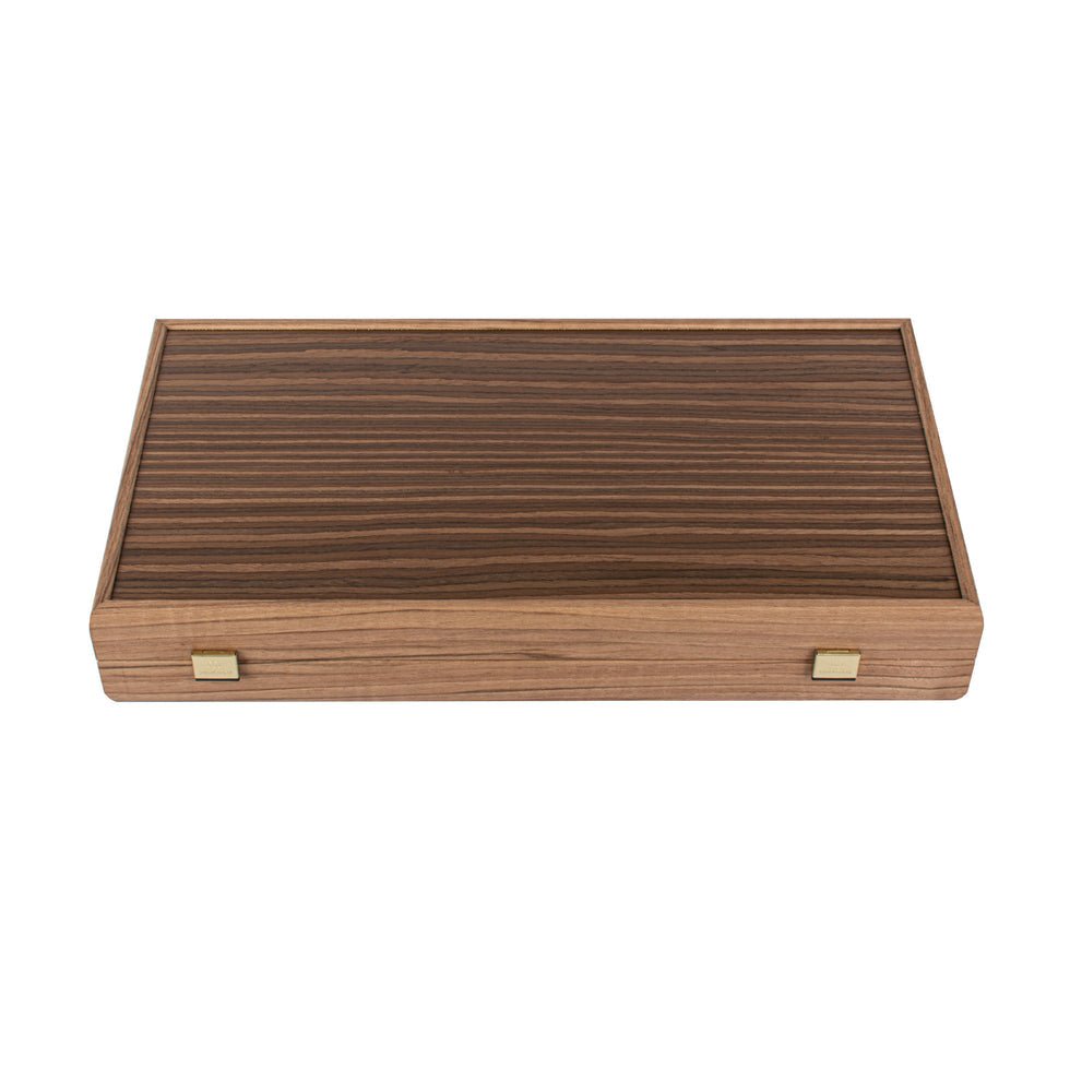 Premium Handcrafted Oak/Blue &amp; American Walnut Backgammon Set - Elegant Marquetry Design 48x52cm (by Manopoulos) (TKD1BLU) - 5200430714552 - Crystal Lotus