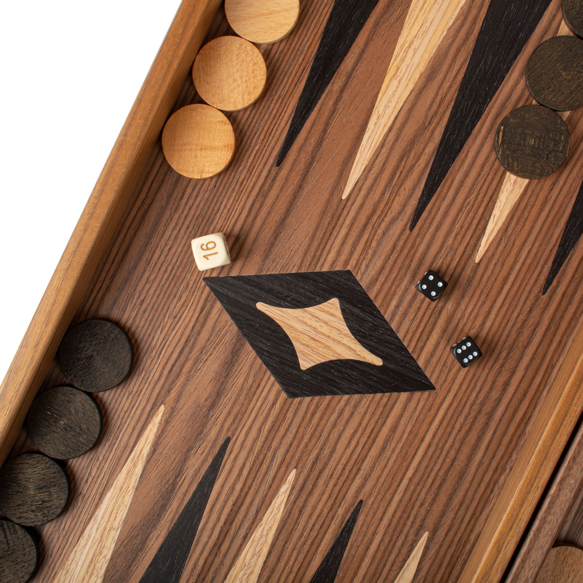 Premium Handcrafted Walnut 3-in-1 Chess, Backgammon, and Checkers Set - Elegant Marquetry Design 48x52cm (by Manopoulos) (TS1K) - 5200430705253 - Crystal Lotus