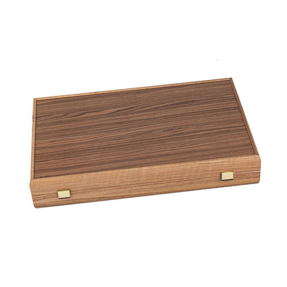 Premium Handcrafted Walnut with Blue Oak Backgammon Set 48x60cm (by Manopoulos) (BKO1) - 5200430700852 - Crystal Lotus