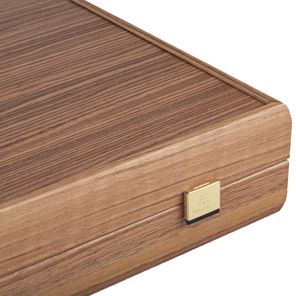 Premium Handcrafted Walnut with Green Oak Backgammon Set 48x60cm (by Manopoulos) (BKY1) - 5200430701682 - Crystal Lotus