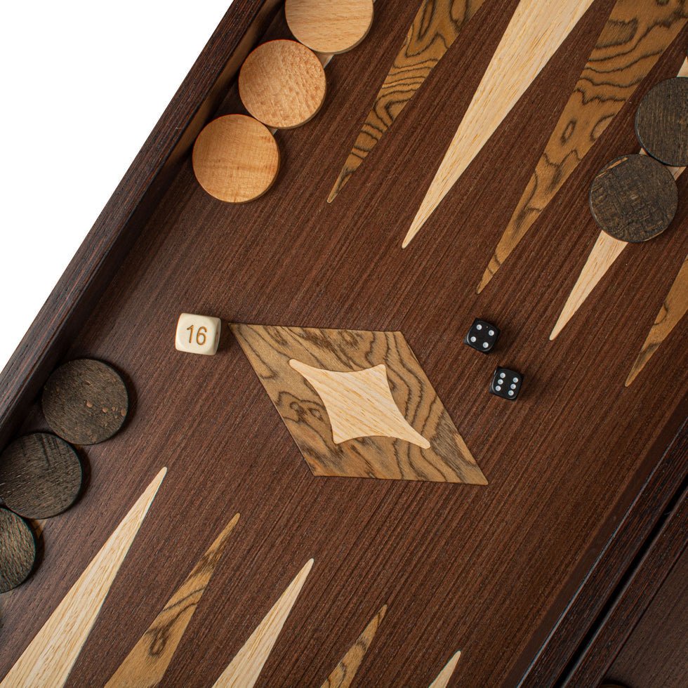 Premium Handcrafted Wenge 3-in-1 Chess, Backgammon, and Checkers Set - Elegant Marquetry Design 48x52cm (by Manopoulos) (TS1V) - 5200430716747 - Crystal Lotus