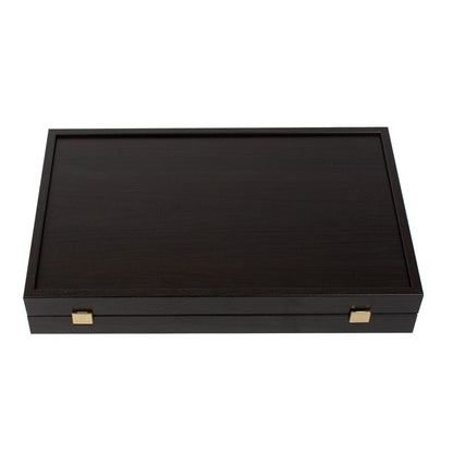 Premium Handcrafted Wenge Replica Wood Backgammon Set with Side Racks 48x60cm (by Manopoulos) - 5200430704904 - Crystal Lotus