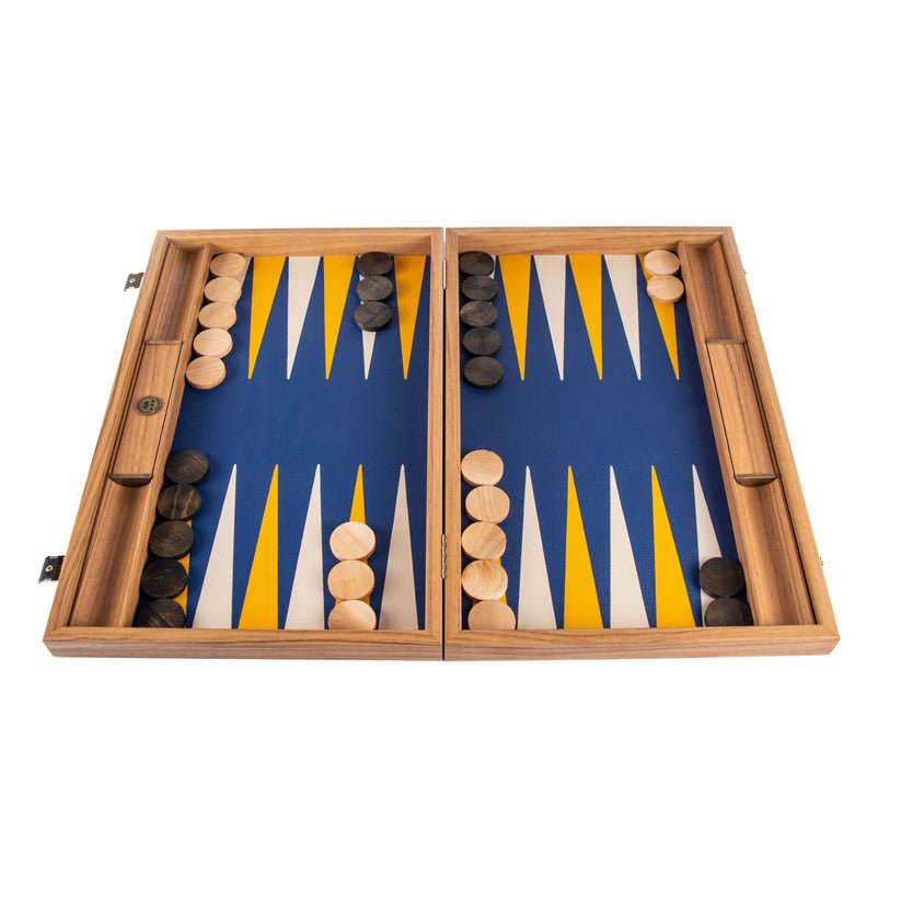 Premium Leatherette Royal Blue Backgammon Set 48x60cm (by Manopoulos) - 5250000000059 - Crystal Lotus