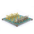 Premium Metalic Chess Set - Greek Roman Period Chessmen in Gold & Silver - Turquoise Chessboard 36x36cm (by Manopoulos) - 5200430709312 - Crystal Lotus
