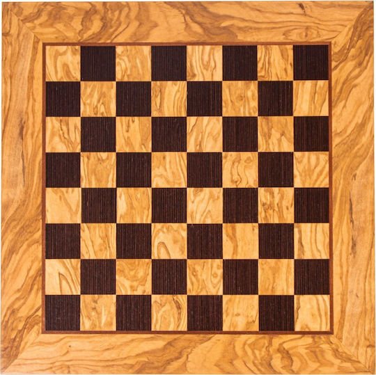 Premium Wooden Chessboard Olive Wood &amp; Wenge 50x50cm (by Manopoulos) - 5250000000020 - Crystal Lotus
