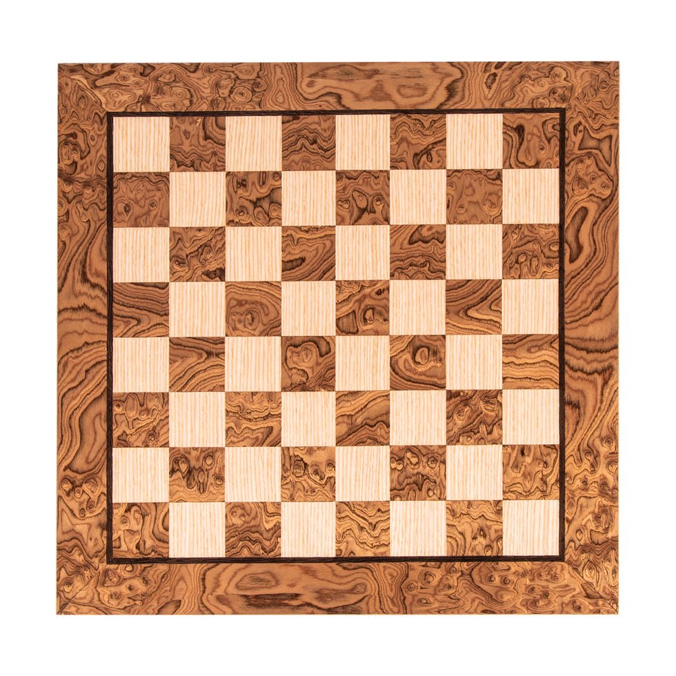 Premium Wooden Chessboard Walnut Burl &amp; Oak 50x50cm (by Manopoulos) - 5250000000018 - Crystal Lotus