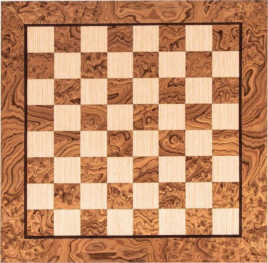Premium Wooden Chessboard Walnut Burl &amp; Oak 50x50cm (by Manopoulos) - 5250000000018 - Crystal Lotus