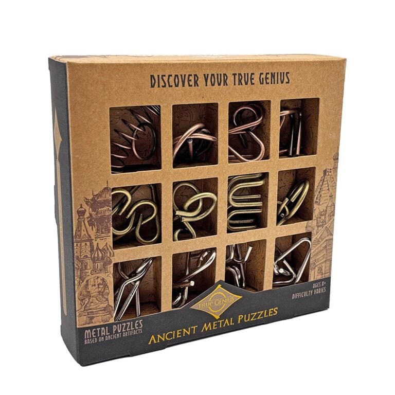 Project Genius - Brain Teaser Ancient Metal (12 Puzzle Set) - 850006422005 - Crystal Lotus