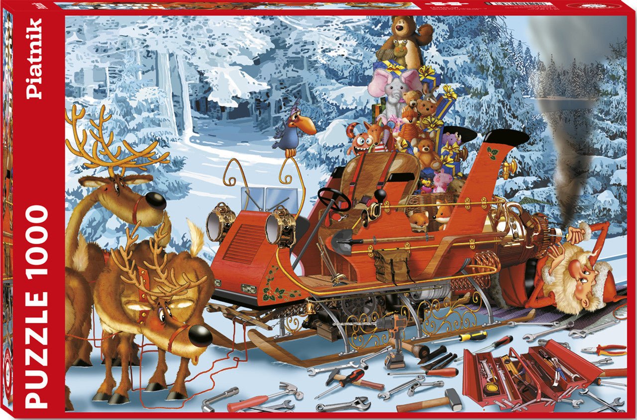 Puzzle: Sleigh Repair (1000 Pieces) - 9001890556647 - CrystalLotus.eu