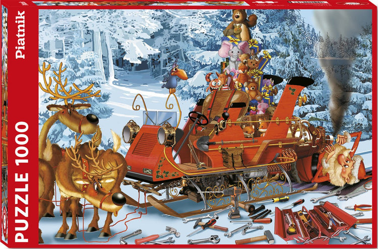 Puzzle: Sleigh Repair (1000 Pieces) - 9001890556647 - CrystalLotus.eu