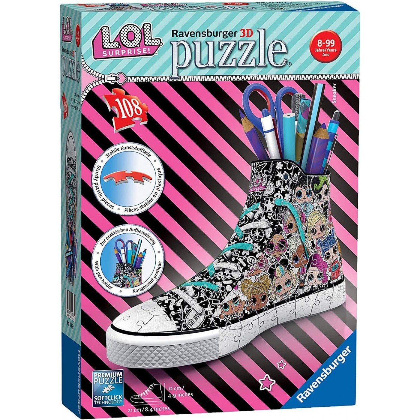 Ravensburger (11163) 3D Puzzle 108 Pieces Sneaker L.O.L. Surprise - 4005556111633 - CrystalLotus.eu