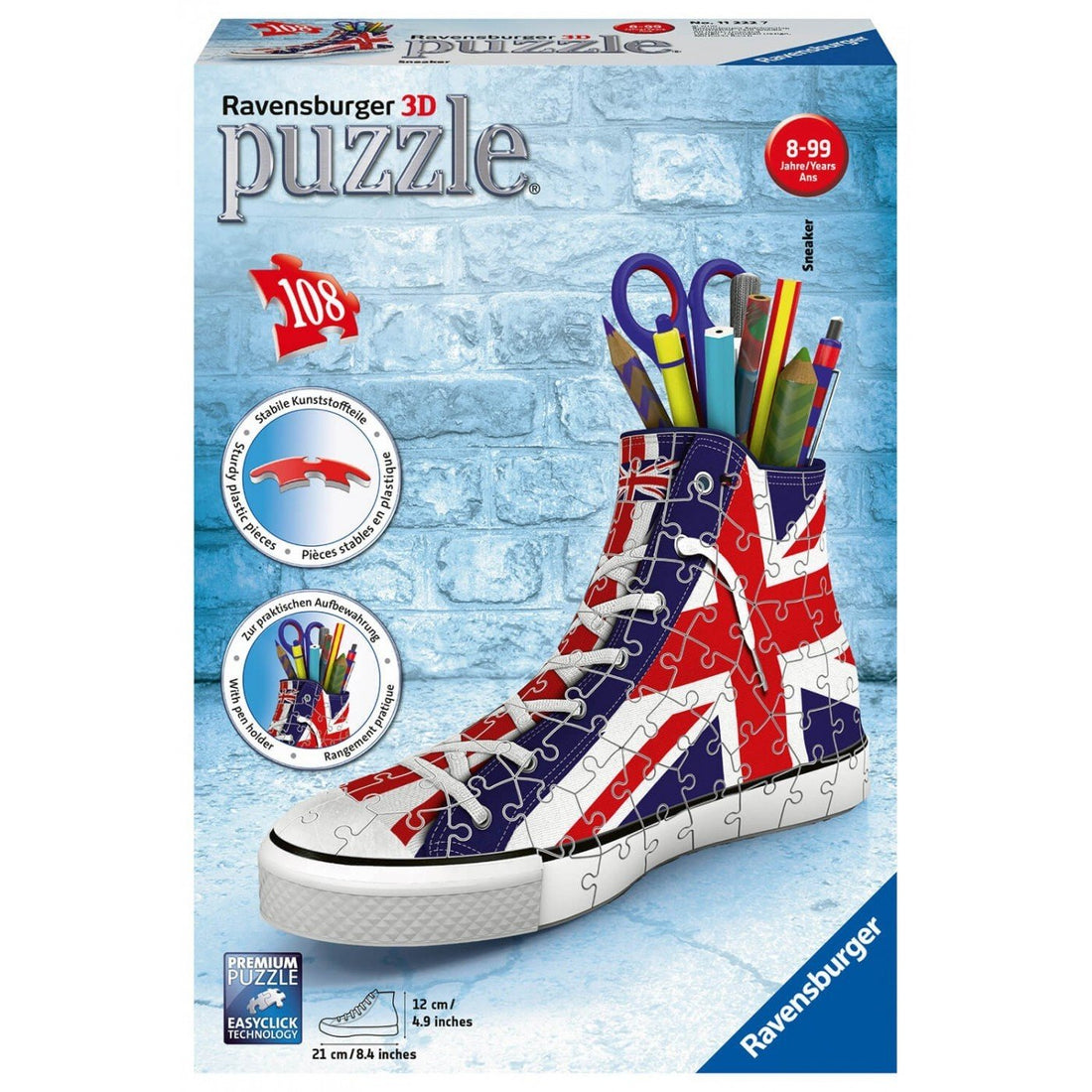 Ravensburger (11222) 3D Puzzle 108 Pcs Sneaker UK Flag - 4005556112227 - CrystalLotus.eu