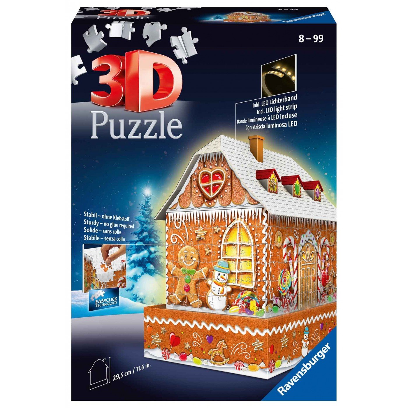 Ravensburger (11237) 3D Puzzle - GingerBread House Night Edition - 4005556112371 - CrystalLotus.eu