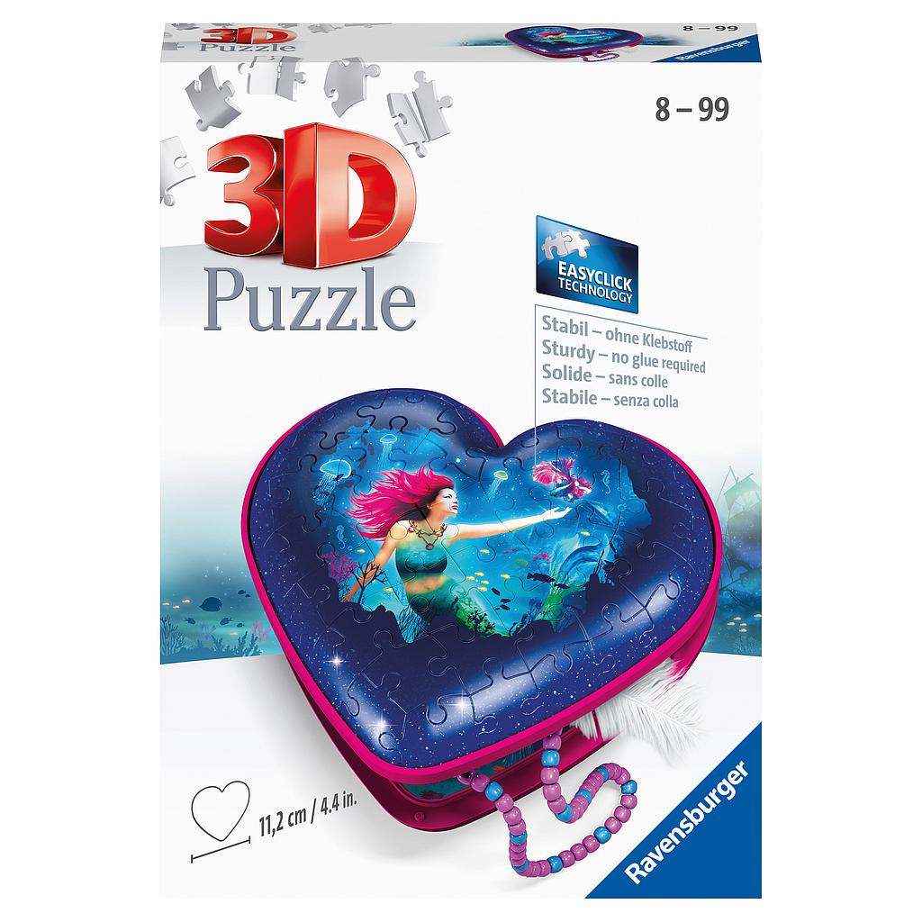 Ravensburger (11249) 3D Puzzle - Heart Box - Mermaid - 4005556112494 - CrystalLotus.eu