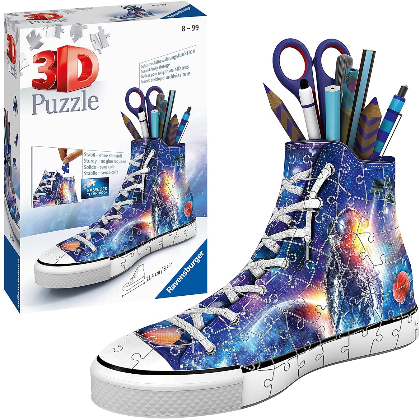 Ravensburger (11251) 3D Puzzle - Sneaker Pencil Cup - Astronaut - 4005556112517 - CrystalLotus.eu