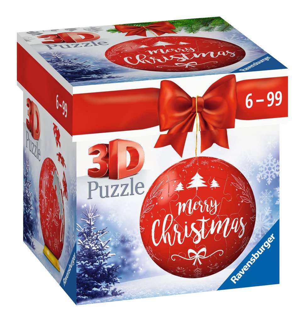 Ravensburger (11268) 3D Puzzle Ball - Merry Christmas Puzzle Bubble 54pc - 4005556112685 - CrystalLotus.eu