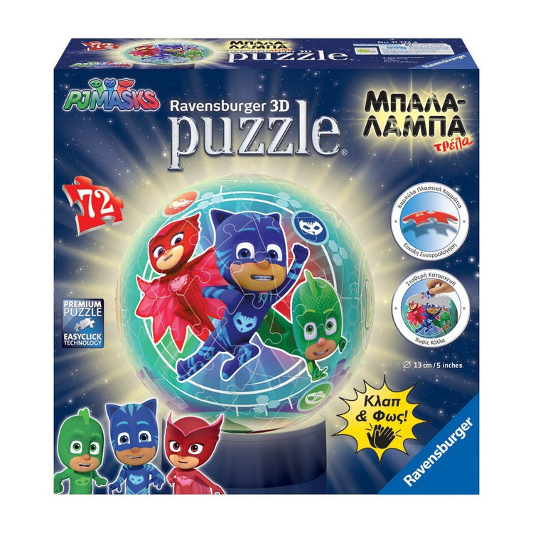 Ravensburger (11773) 3D Puzzle Night Light 72 Pcs PJ Masks - 4005556117734 - CrystalLotus.eu