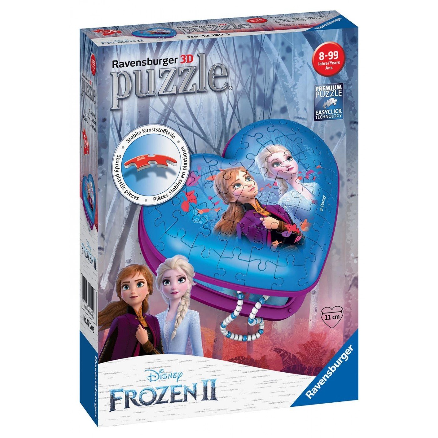 Ravensburger (12120) Disney Frozen II Heart Shaped 54Pc 3D Jigsaw Puzzle - 4005556121205 - CrystalLotus.eu