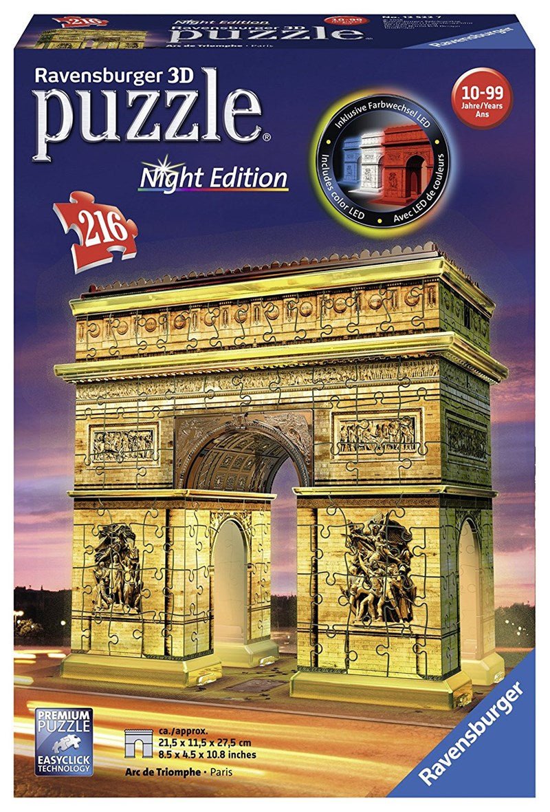 Ravensburger (12522) &quot;Arch of Triumph at Night&quot; - 216 pieces puzzle - 4005556125227 - CrystalLotus.eu