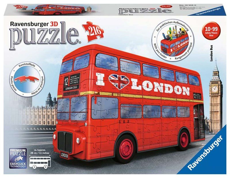 Ravensburger (12534) &quot;London Bus&quot; - 216 pieces puzzle - 4005556125340 - CrystalLotus.eu