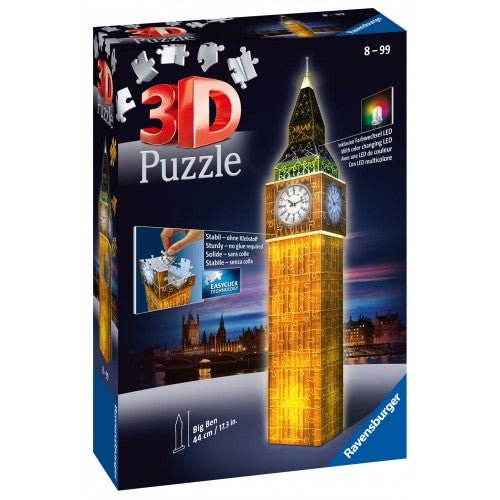 Ravensburger (12588) 3D Puzzle Big Ben Night Edition - 4005556125883 - CrystalLotus.eu