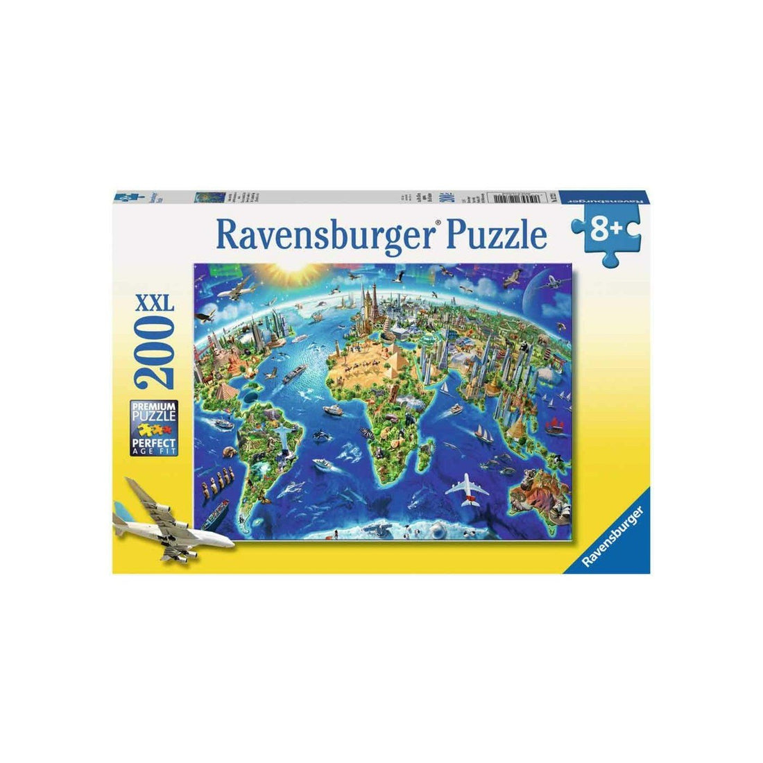 Ravensburger (12722) XXL Puzzle 200 pc World Landmarks Map - 4005556127221 - CrystalLotus.eu