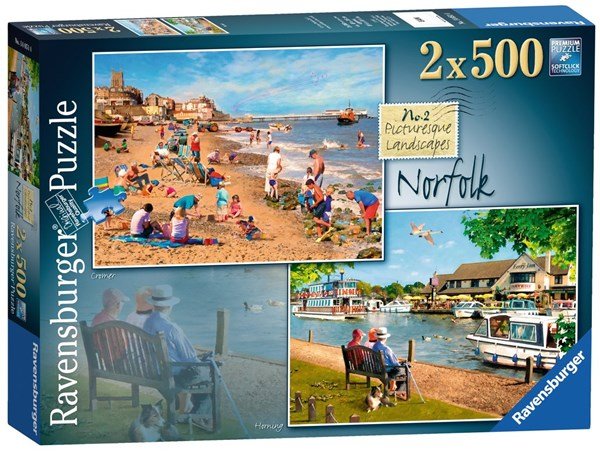 Ravensburger (14051) Picturesque Landscapes No.2 Norfolk - Cromer &amp; Horning, 2x 500 piece Jigsaw Puzzle - 4005556140510 - CrystalLotus.eu