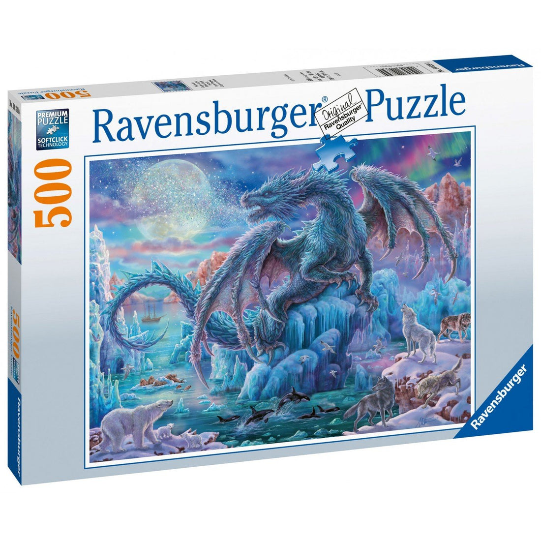 Ravensburger (14839) Puzzle - Ice Dragon - 500 piece - 4005556148394 - CrystalLotus.eu