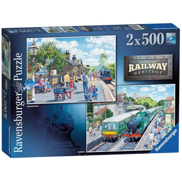 Ravensburger (148424) Railway Heritage No.2 - Horsted Keynes Station &amp; Hampton Loade Station 2x 500 piece Jigsaw Puzzle - 4005556148424 - CrystalLotus.eu