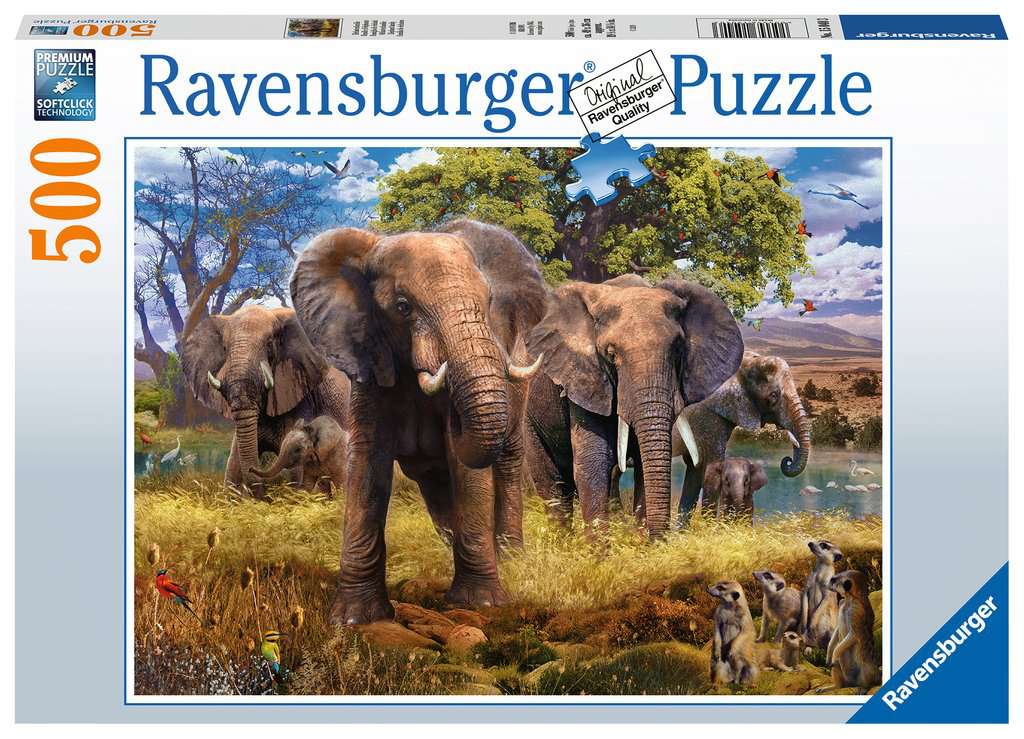 Ravensburger (15040) &quot;Elephants&quot; - 500 pieces puzzle - 4005556150403 - CrystalLotus.eu