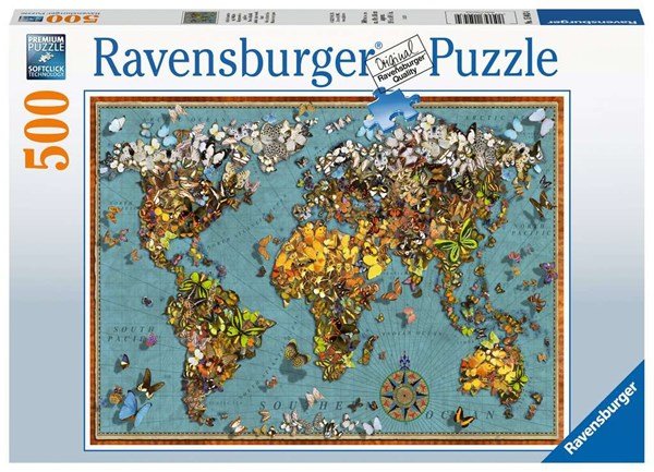 Ravensburger (15043) World of Butterflies 500 piece Jigsaw Puzzle - 4005556150434 - CrystalLotus.eu