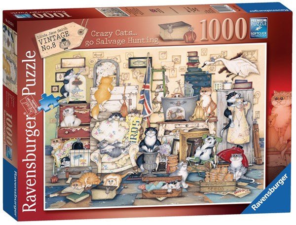 Ravensburger (15174) Crazy Cats Vintage No.8 - Go Salvage Hunting 1000 piece Jigsaw Puzzle - 4005556151745 - CrystalLotus.eu