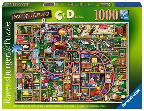 Ravensburger (15183) Colin Thompson - Awesome Alphabet &quot;C &amp; D&quot;, 1000 piece Jigsaw Puzzle - 4005556151837 - CrystalLotus.eu