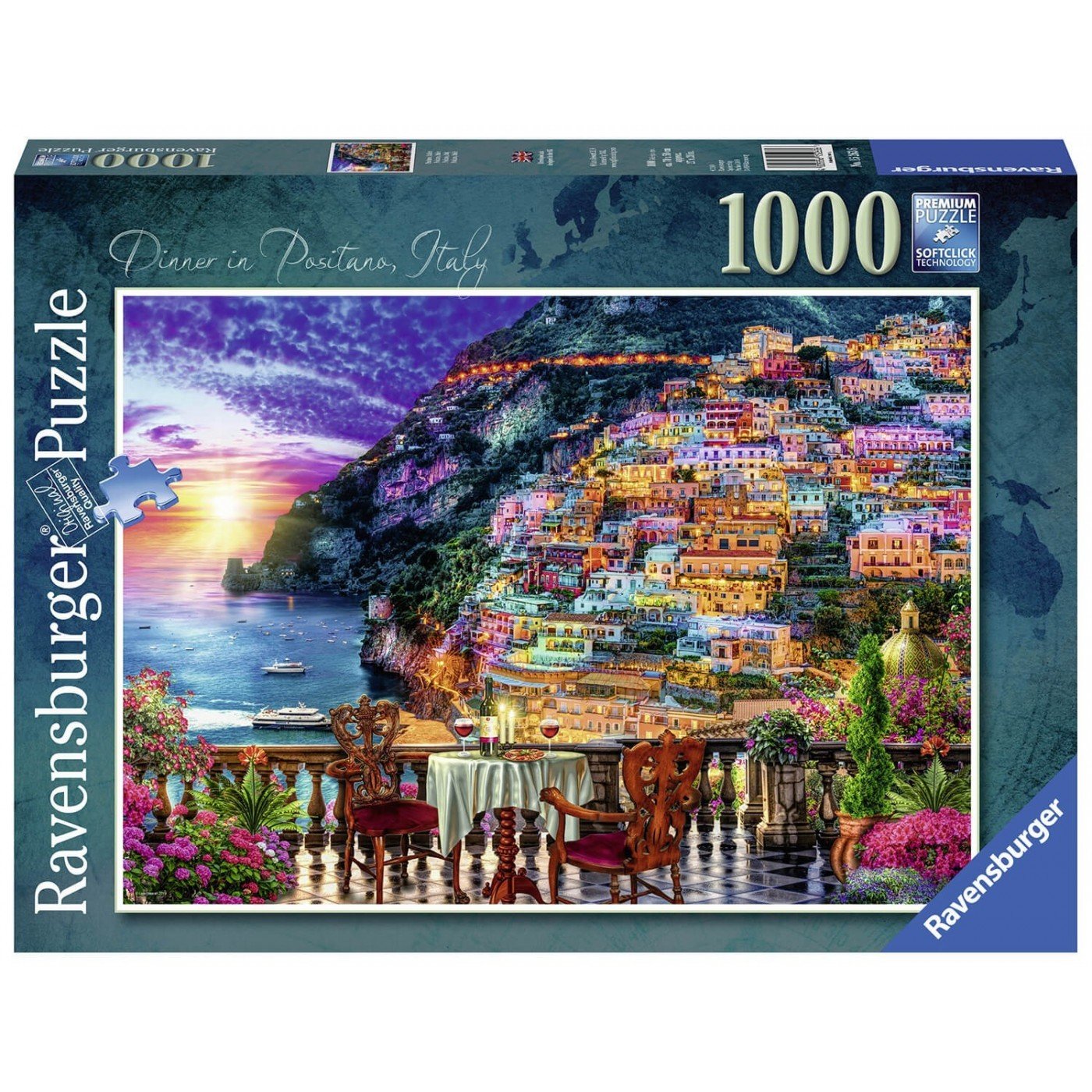 Ravensburger (15263) Lars Stewart: &quot;Dinner in Positano, Italy&quot; - 1000 pieces puzzle - 4005556152636 - CrystalLotus.eu