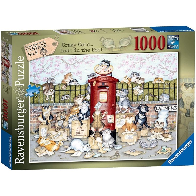 Ravensburger (16417) Crazy Cats Vintage No.9 - Lost in the Post 1000 piece Jigsaw Puzzle - 4005556164172 - CrystalLotus.eu