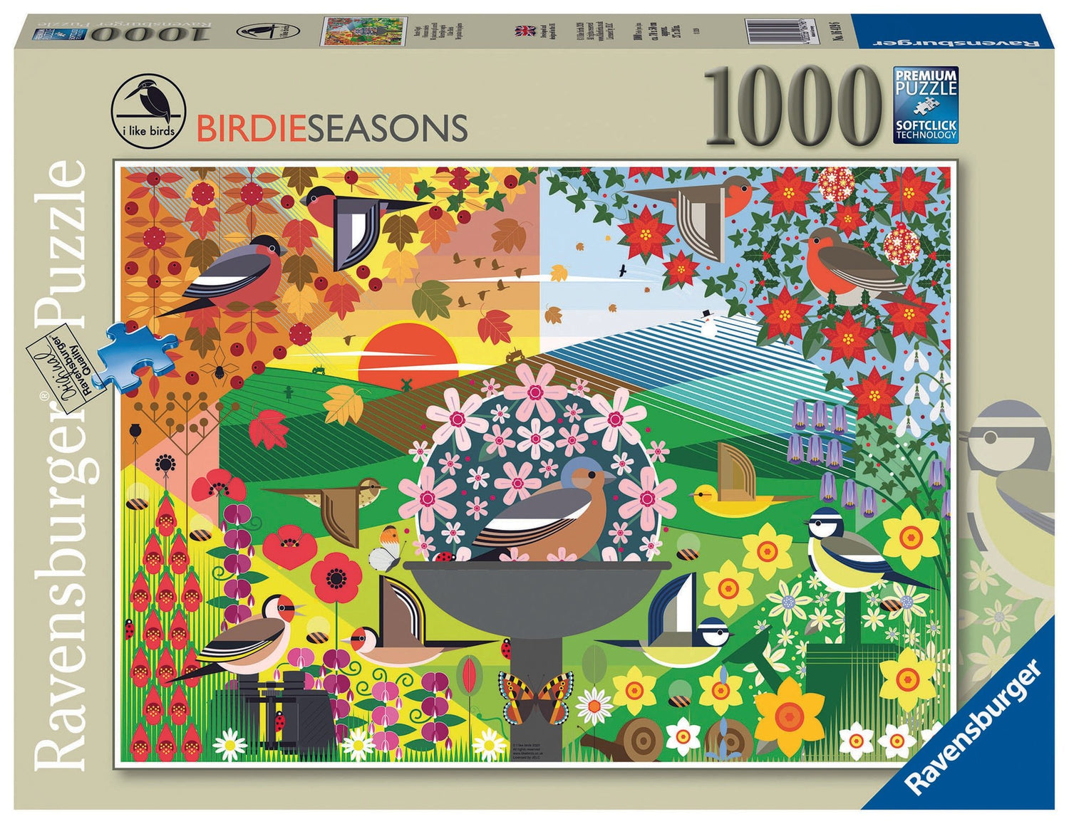 Ravensburger (16419) I Like Birds - Birdie Seasons 1000 piece Jigsaw Puzzle - 4005556164196 - CrystalLotus.eu