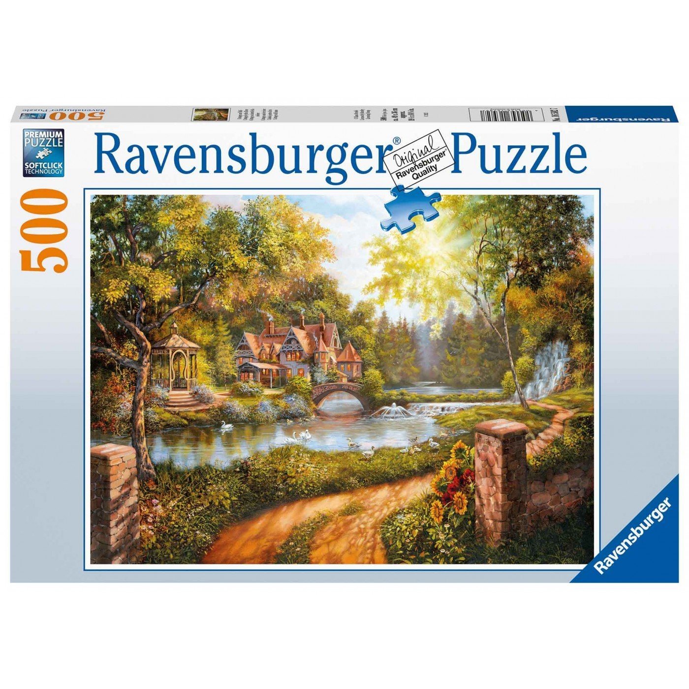 Ravensburger (16582) Puzzle - Cottage by the River - 500 piece - 4005556165827 - CrystalLotus.eu