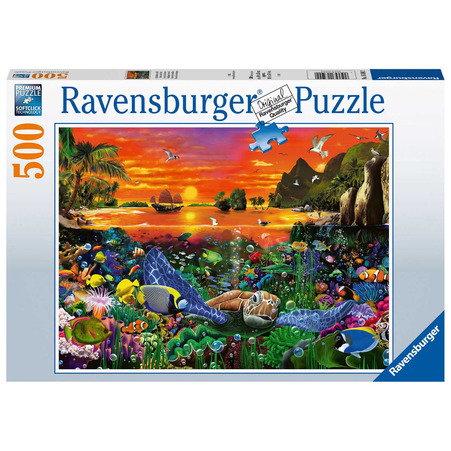 Ravensburger (16590) Puzzle - Reef Turtle - 500 piece - 4005556165902 - CrystalLotus.eu