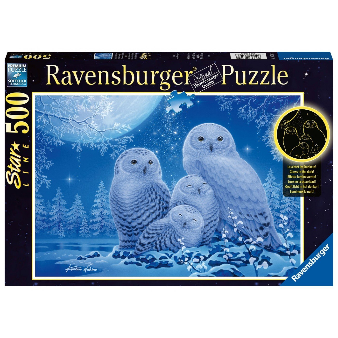 Ravensburger (16595) Puzzle - Star Line - Owls in the Moonlight - 500 piece - 4005556165957 - CrystalLotus.eu