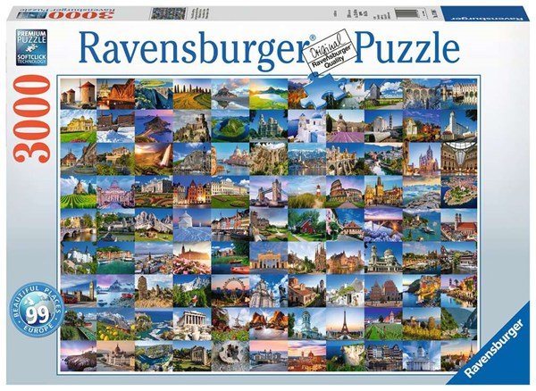 Ravensburger (17080) 99 Beautiful Places in Europe, 3000 piece Jigsaw puzzle - 4005556170807 - CrystalLotus.eu