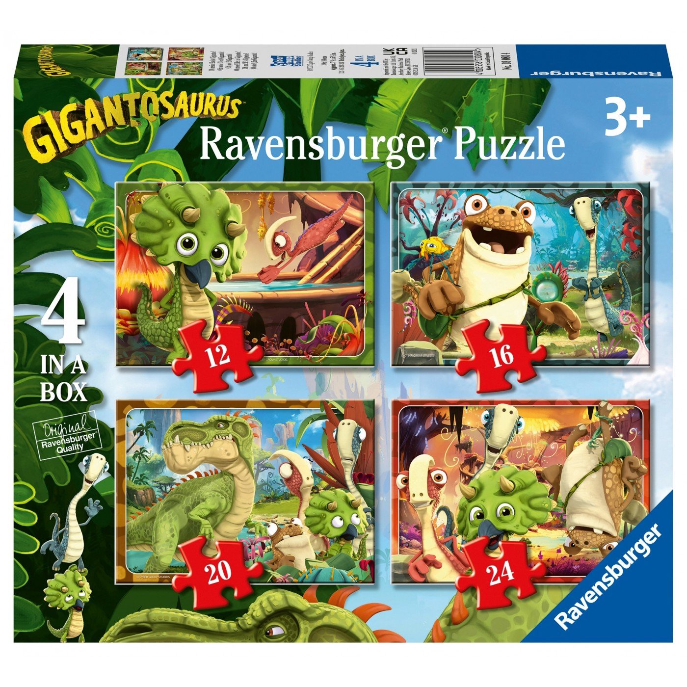 Ravensburger (3080) 4 In A Box Puzzle Gigantosaurus - 4005556030804 - CrystalLotus.eu