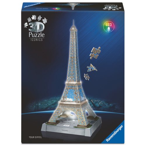 Ravensburger - 3D Puzzle Iconics: Eiffel Tower with light 216 pcs (12008024) - 4005555080244 - Crystal Lotus